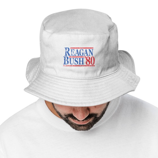 Discover Vintage Ronald Reagan George Bush 1980 Bucket Hats