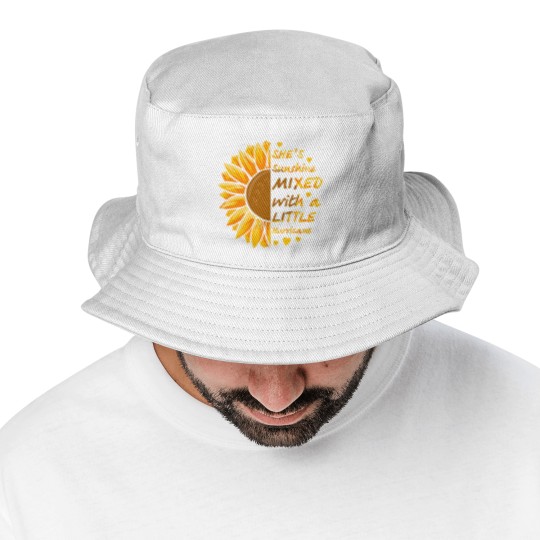 Discover She's Sunshine Mixed With A Littles Hurricane Sunflower Bucket Hats