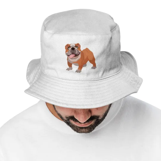Discover Happy bulldog Bucket Hats