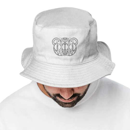 Discover Radio Bear Retro Minimalist Color Design Grey - Bear - Bucket Hats