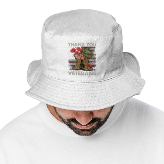 Discover Thank You Veterans Bucket Hats