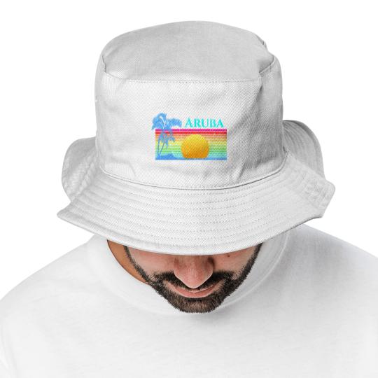 Discover Retro Beach Aruba Sunset - Aruba - Bucket Hats
