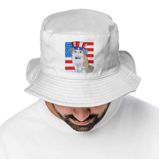 Discover Exotic Shorthair Cat 4th of July - Exotic Cat - Bucket Hats