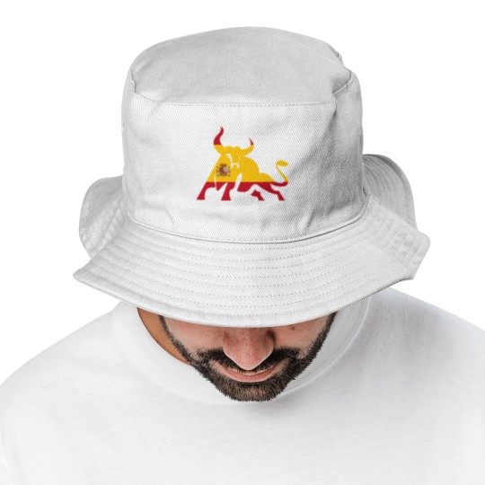 Discover Spain Spanish Flag Souvenir Toro España Bull Silhouette - Spanish Spain Flag Souvenir Bull S - Bucket Hats