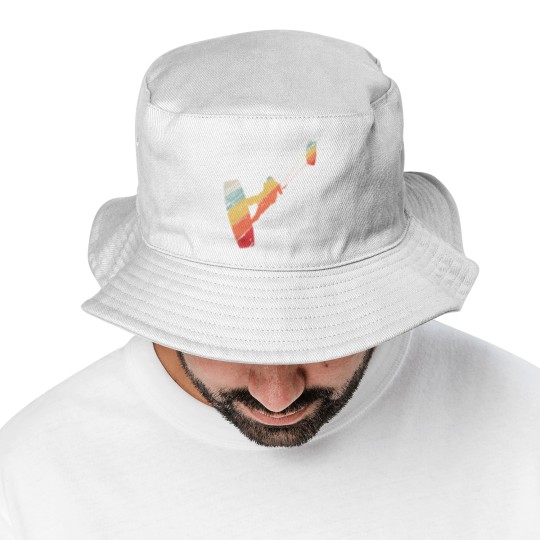 Discover Kite Boarding Kiteboarder Retro Vintage Bucket Hats