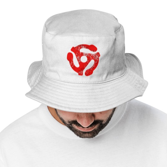 Discover Music Turntable Record Dj Red 45 Rpm Adapter Bucket Hats