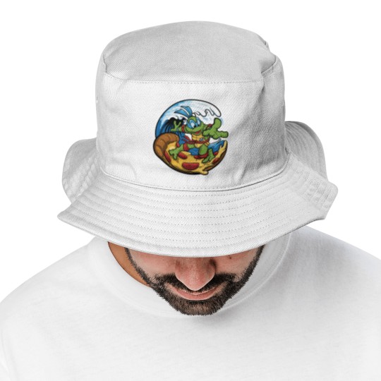 Discover ninja turtles surfing pizza Bucket Hats