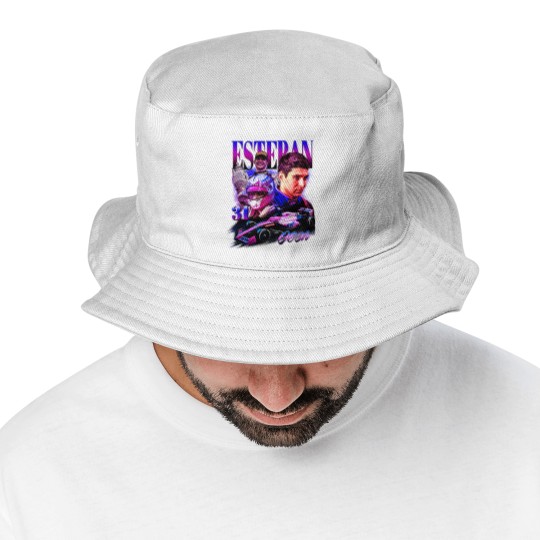 Discover Esteban Ocon Bucket Hats Driver Racing Championship Formula Racing Bucket Hats French Vintage Design 90s Graphic Bucket Hats