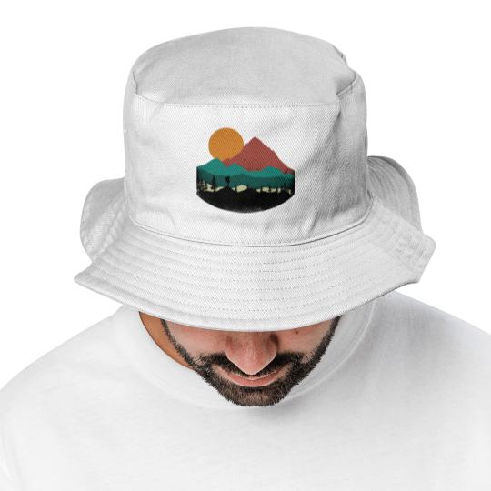 Discover Retro Evergreen Mountain Hiker Bucket Hats