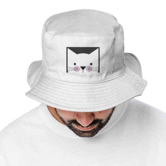 Discover Peek-a-Boo Kitty, Black and White with Lavender Cheeks - Cats - Bucket Hats