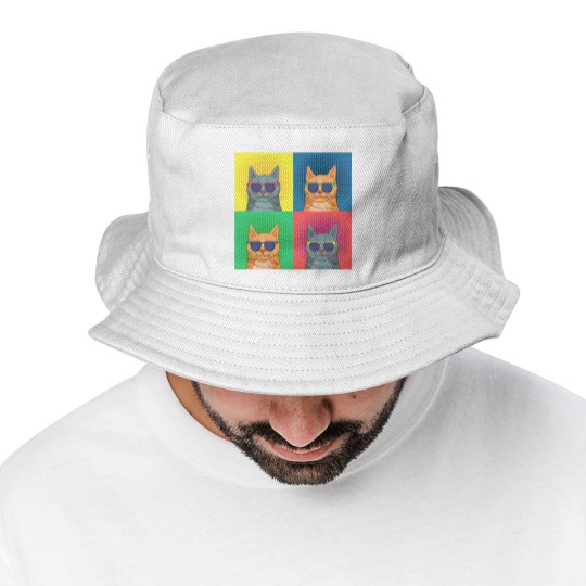 Discover cat pop art Bucket Hats