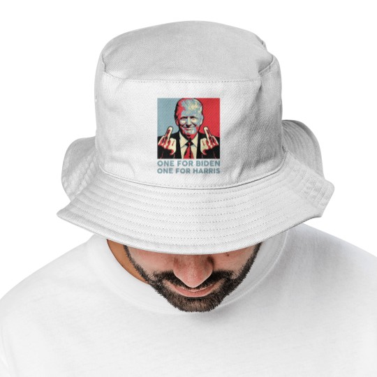 Discover Middle Finger Biden Republican American Flag Bucket Hats