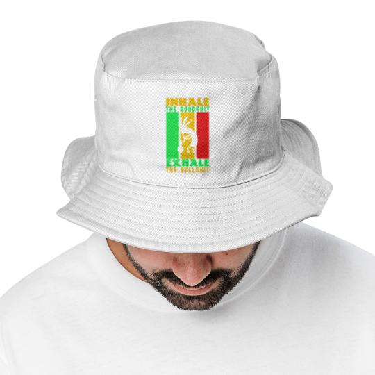 Discover Weed Inhale Goodshit Exhale Bullshit Bucket Hats