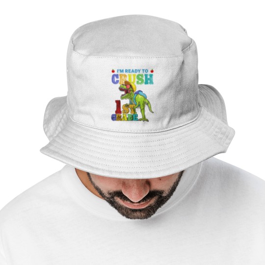 Discover I'm Ready To Crush 1St Grade Dinosaur Back To Scho Bucket Hats
