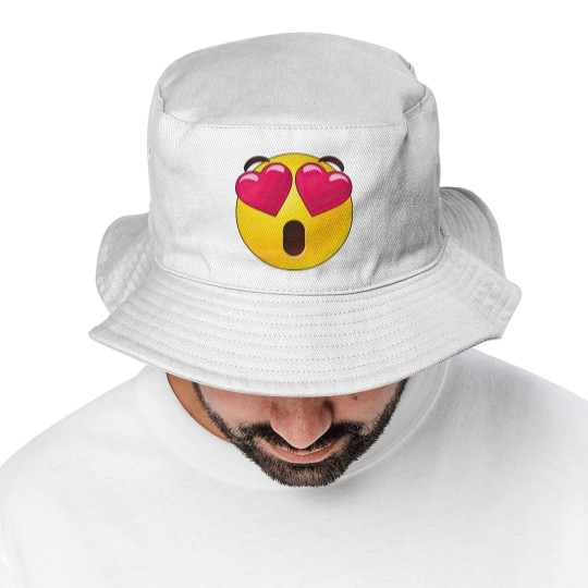 Discover Emoji Heart Eyes Valentines Bucket Hats