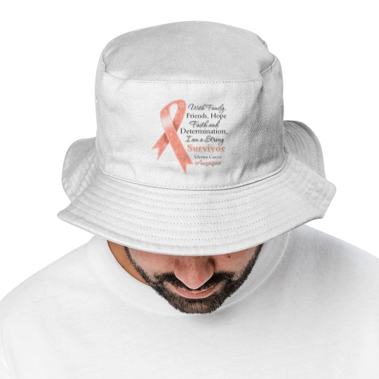 Discover Uterine Cancer Support Strong Survivor Bucket Hats