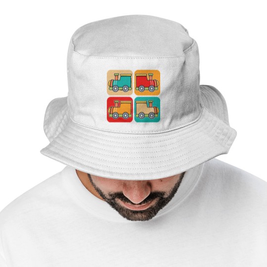 Discover Train Bucket Hats Little Retro Trains I Kids I Railway I Toddler Train Bucket Hats Bucket Hats