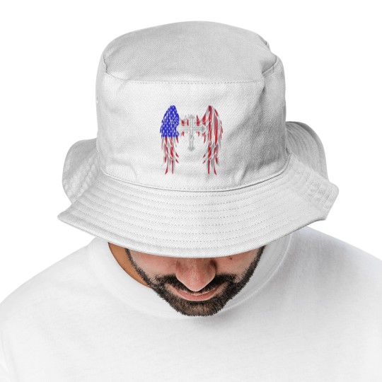 Discover Stand For The Flag Kneel For The Cross Bucket Hats