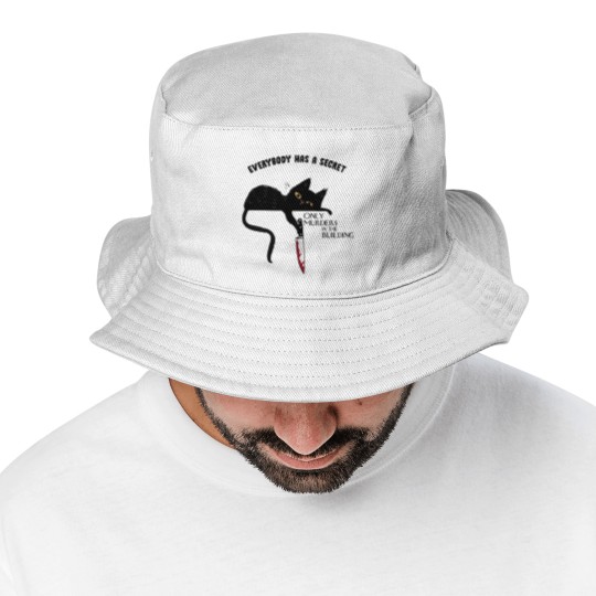 Discover Everybody Has A Secret Only Murders In The Building Bucket Hats, Black Cat Witchy Cat Halloween