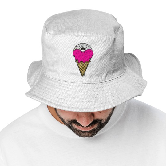 Discover Donut Ice Cream Melting donut ice cream Bucket Hats