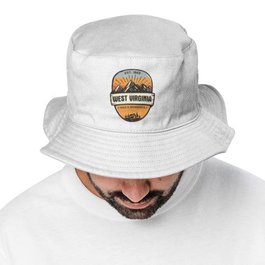 Discover West Virginia Wild And Wonderful Vintage Retro Mou Bucket Hats