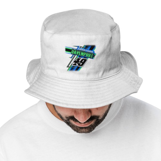 Discover Jonathan Davenport Late Model Dirt Track Blue Racing Graphic Bucket Hats