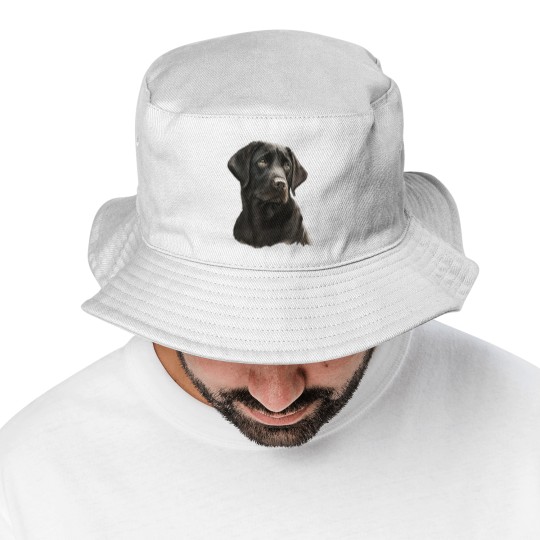 Discover Black Labrador Black Labrador- Black Labrador Head And Shoulders Bucket Hats