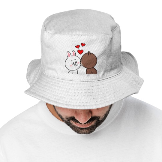 Discover Brown Bear Cony Bunny Rabbit The Kiss Bucket Hats