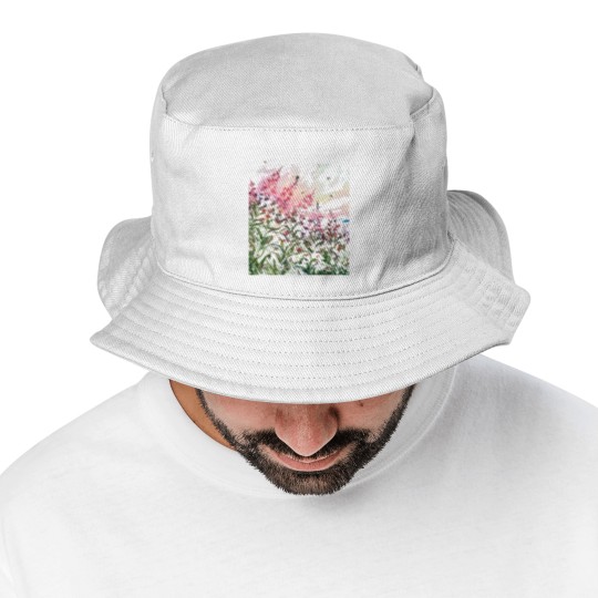 Discover Wildflowers Watercolor T- Bucket Hats Wildflowers T- Bucket Hats Bucket Hats