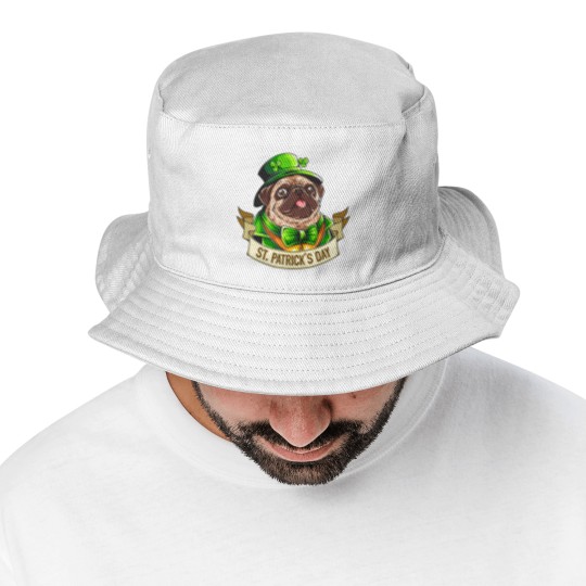 Discover St. Patrick's Day Pug Bucket Hats