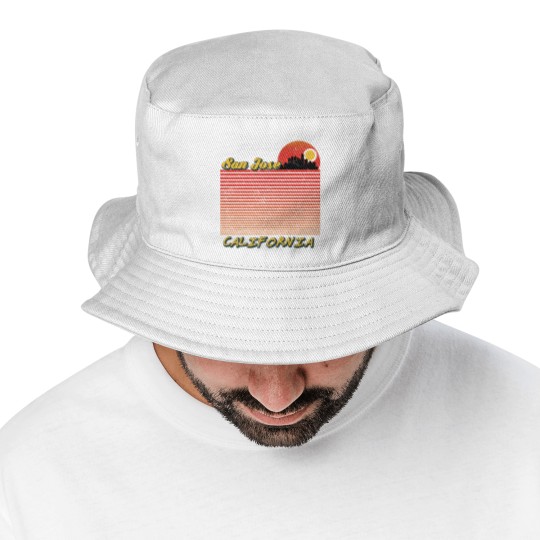 Discover Vintage San Jose City California Downtown Skyline Bucket Hats