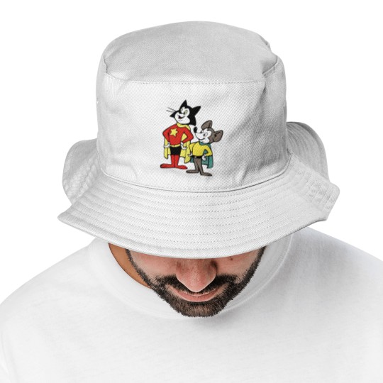 Discover Courageous Cat with Minute Mouse Bucket Hats