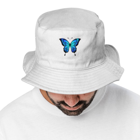 Discover blue butterfly Bucket Hats