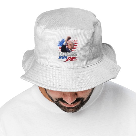 Discover Trump Legends Never Die Dark Bucket Hats, Trump Fight 2024 Bucket Hats