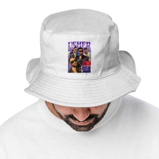 Discover Limted Rapper Usher Bucket Hats, Vintage Usher 90s Bucket Hats, Retro Usher Graphic Bucket Hats