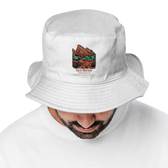 Discover red rocks amphitheater morrison colorado poster art Bucket Hats