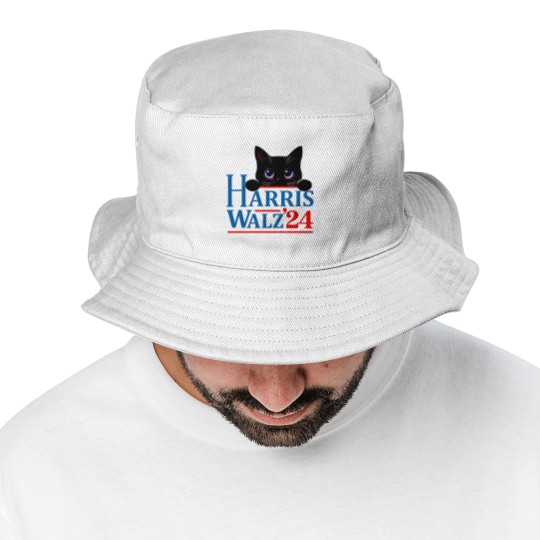Discover Harris Walz Cat Lady  Harris tim walz Bucket Hats - 1 Bucket Hats