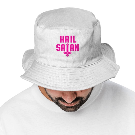 Discover Hail Satan | Hot Pink on Black | Satanic - Hail Satan - Bucket Hats