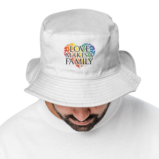 Discover LOVE Makes A Family Bucket Hats
