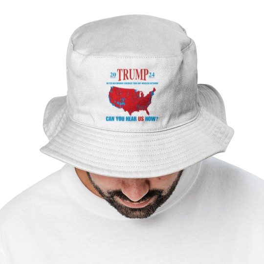 Discover Trump Coverage Can You Hear Us now Bucket Hats