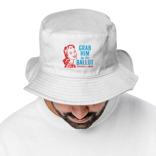 Discover Grab Him By The Ballot Kamala 2024 Funny Harris Election Bucket Hats