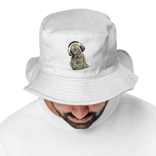 Discover Buddha Headphones Bucket Hats Buddhist Monk DJ Bucket Hats
