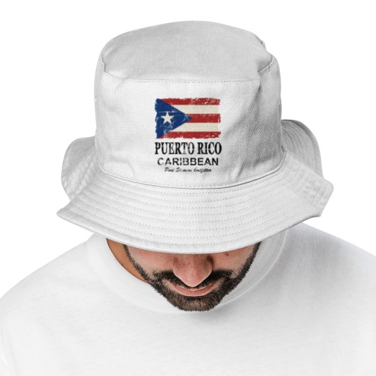 Discover Puerto Rico Flag - Vintage Look Bucket Hats