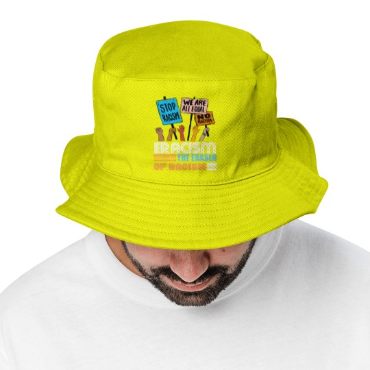 Discover Eracism the Eraser of Racism Black lives matter Bucket Hats