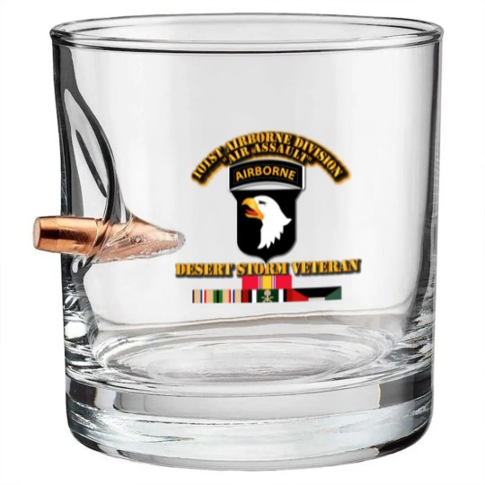 Discover Army 101st Airborne Division Desert Storm Veteran Bullet Whiskey Glasses