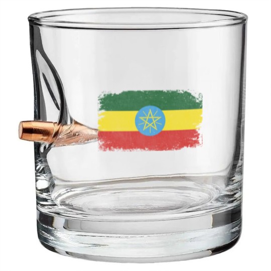 Discover Distressed Ethiopia Flag Design Bullet Whiskey Glasses