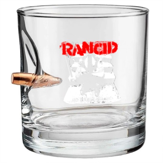 Discover Rancid And Out Come The Wolves  Merchandis Bullet Whiskey Glasses