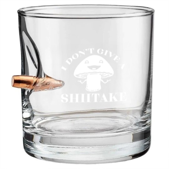 Discover I Dont Give A Shiitake Funny Joke Adult Bullet Whiskey Glasses