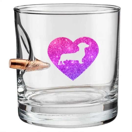 Discover Cute Dachshund Wiener Dog Heart Gift For Girls And Bullet Whiskey Glasses