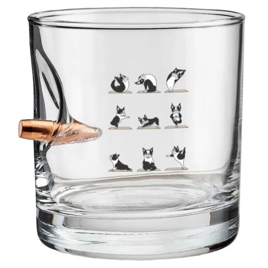 Discover Boston Terriers Yoga Bullet Whiskey Glasses